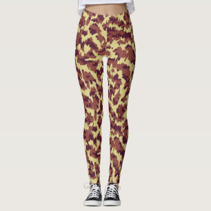 Leggings Camo Doodle Rétro Noir et Rouge Vivid Sans Couture