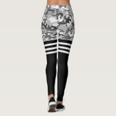 Leggings Camo gris et triple bande blanche (Dos)