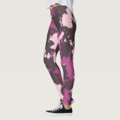 Leggings Camo Mauve Pink Paint Splatz (Gauche)