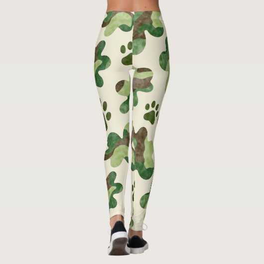 Leggings Camouflage animal blanc mignon Motif sans joint (Dos)