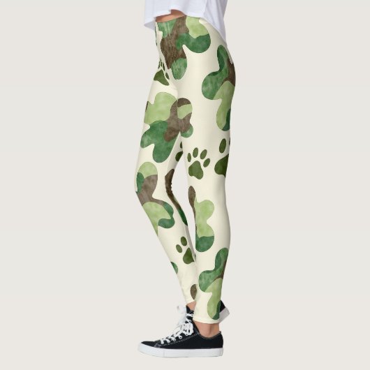Leggings Camouflage animal blanc mignon Motif sans joint (Gauche)