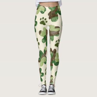 Leggings Camouflage animal blanc mignon Motif sans joint
