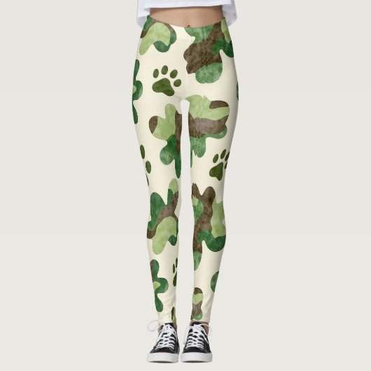 Leggings Camouflage animal blanc mignon Motif sans joint (Devant)
