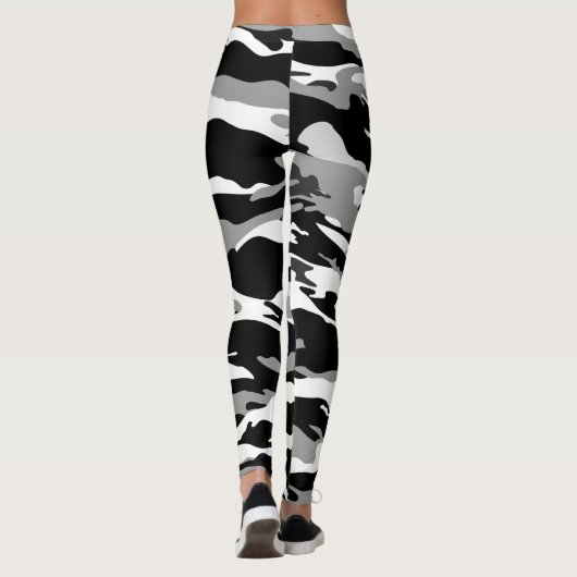 Leggings Camouflage blanc et noir (Dos)
