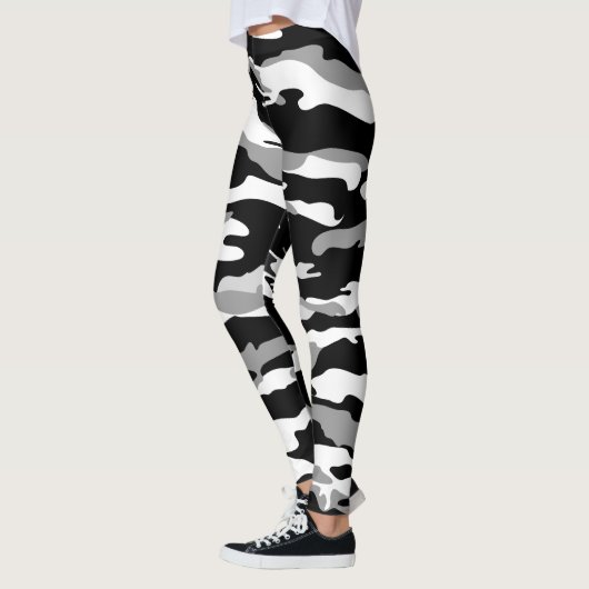 Leggings Camouflage blanc et noir (Gauche)