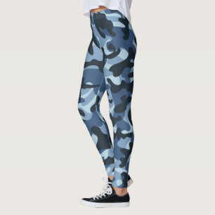 Leggings Camouflage bleu