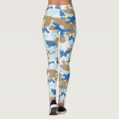 Leggings Camouflage bleu et beige (Dos)