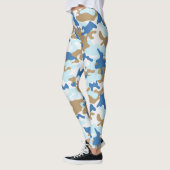 Leggings Camouflage bleu et beige (Gauche)
