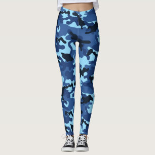Leggings Camouflage bleu multicolore