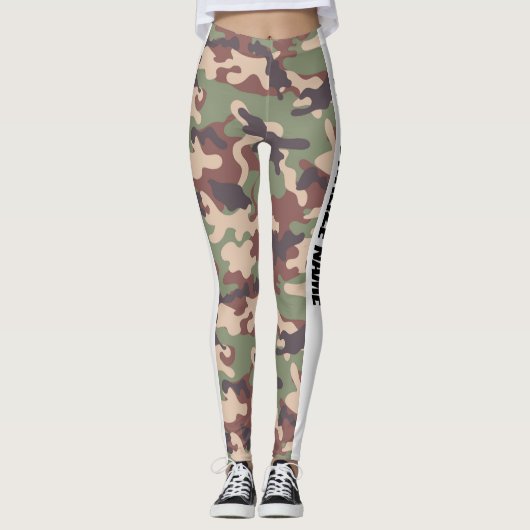 Leggings Camouflage Brown terrestre PERSONNALISER (Devant)