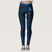 Leggings Camouflage chic bleu-vert Motif Monogramme personn (Devant)