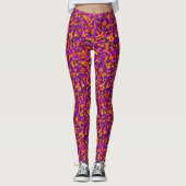 Leggings Camouflage d'automne de Magenta Orange (Devant)
