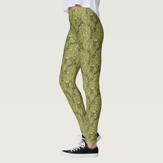 Leggings Camouflage de cactus vert olive (Gauche)