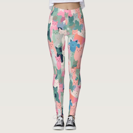 Leggings Camouflage de chat Pastel Colours (Devant)