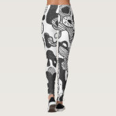 Leggings Camouflage de Doodle Abstrait style noir (Dos)