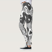 Leggings Camouflage de Doodle Abstrait style noir (Gauche)