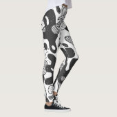 Leggings Camouflage de Doodle Abstrait style noir (Droite)
