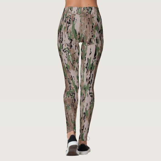 Leggings Camouflage de forêt vert kaki (Dos)