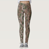 Leggings Camouflage de forêt vert kaki (Devant)