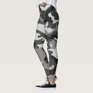 Leggings Camouflage de l'armée noir, gris, graphisme, 019.