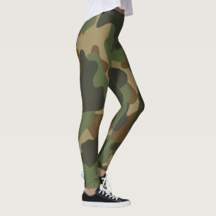 Leggings Camouflage de nature militaire vert Brown kaki
