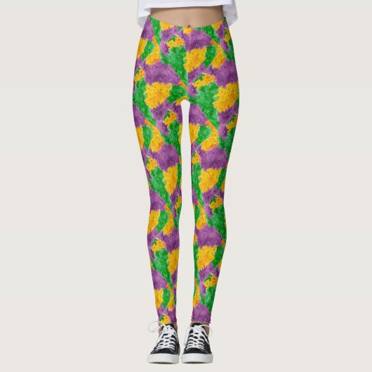 Leggings Camouflage de Pointillize d'aquarelle de mardi (Devant)
