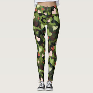 Leggings Camouflage du coeur vert