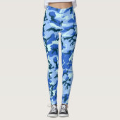 Leggings Camouflage en bois bleu Motif militaire (Devant)