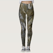 Leggings Camouflage féminin Gris et vert (Devant)