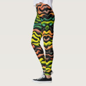 Leggings Camouflage Jaune Orange Motif psychédélique (Gauche)