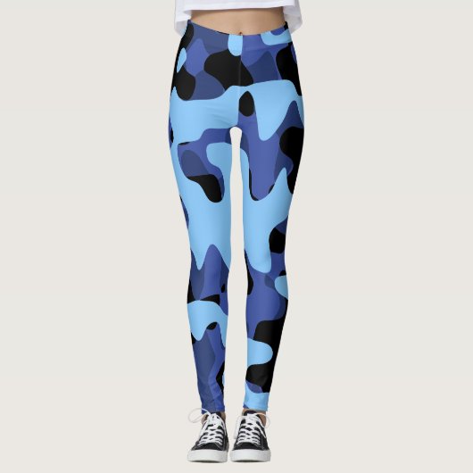 Leggings Camouflage militaire bleu (Devant)