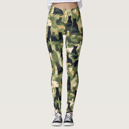 Leggings Camouflage militaire des chats (Devant)