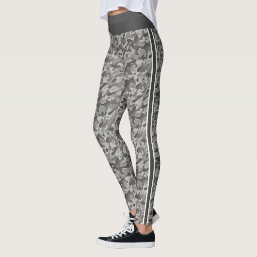 Leggings Camouflage militaire gris rayures blanc et gris (Gauche)