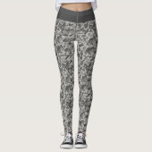 Leggings Camouflage militaire gris rayures blanc et gris (Devant)