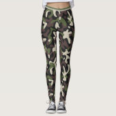 Leggings Camouflage militaire moderne Motif Brown vert (Devant)