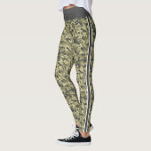 Leggings camouflage militaire vert blanc & gris strié (Gauche)