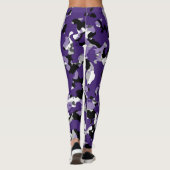 Leggings Camouflage noir blanc violet gris (Dos)