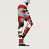 Leggings Camouflage noir, gris et rouge, dessin graphique 0 (Droite)