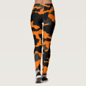 Leggings Camouflage noir orange Motif Camo (Dos)