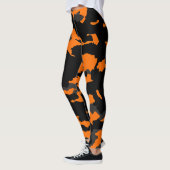 Leggings Camouflage noir orange Motif Camo (Gauche)