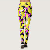 Leggings Camouflage noir rose jaune Motif Camo (Dos)