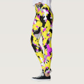 Leggings Camouflage noir rose jaune Motif Camo (Gauche)