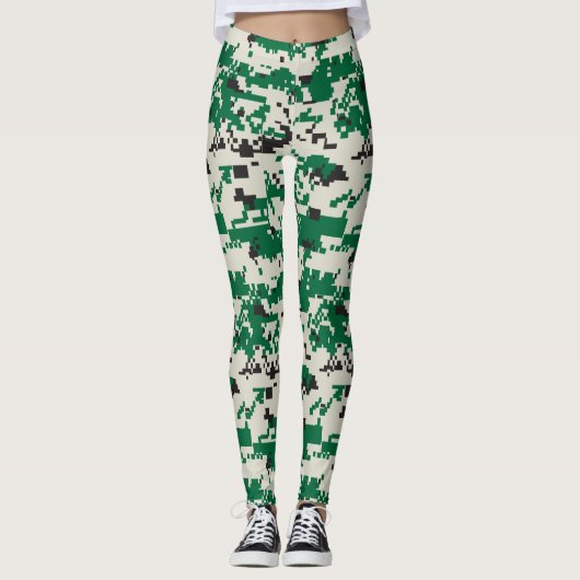 Leggings Camouflage numérique vert (Devant)
