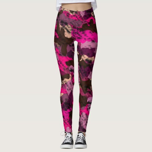 Leggings camouflage rose (Devant)