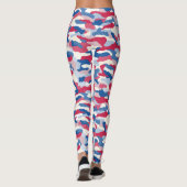 Leggings Camouflage rouge blanc et bleu (Dos)