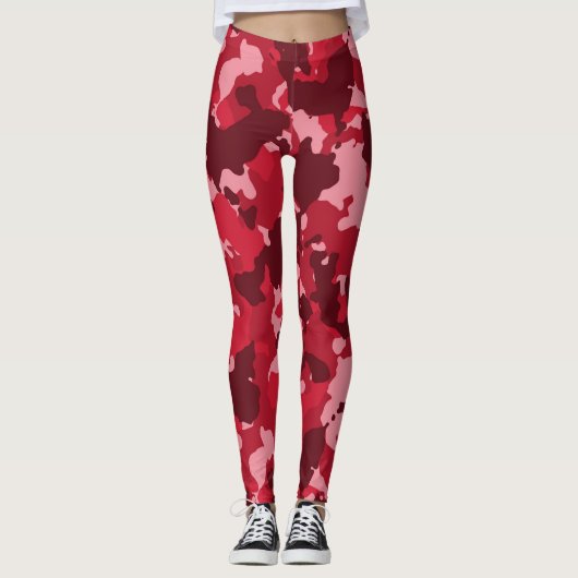 Leggings Camouflage rouge Camo Motif militaire (Devant)