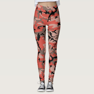 Leggings Camouflage rouge et Brown, Armée