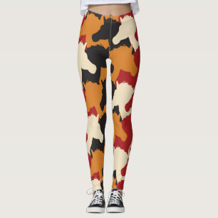 Leggings Camouflage tête de licorne, répétition motif.
