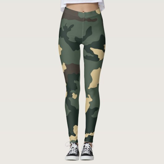 Leggings Camouflage vert (Devant)