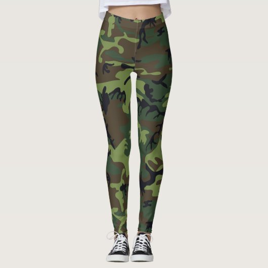 Leggings Camouflage vert (Devant)